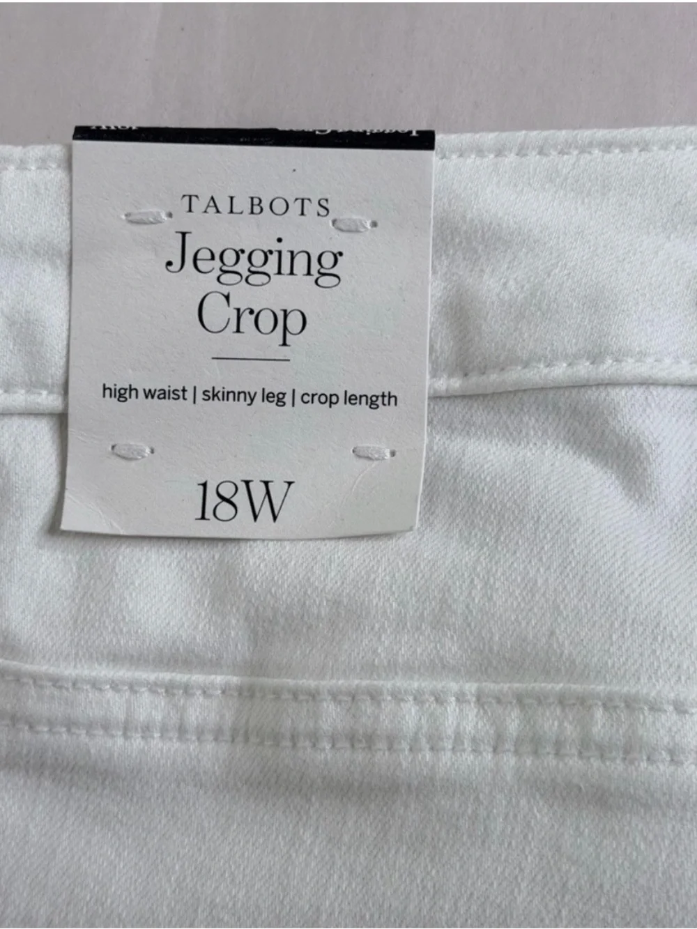 New Talbots White Jegging Crop 18W Plus High-waist Slimming Panel